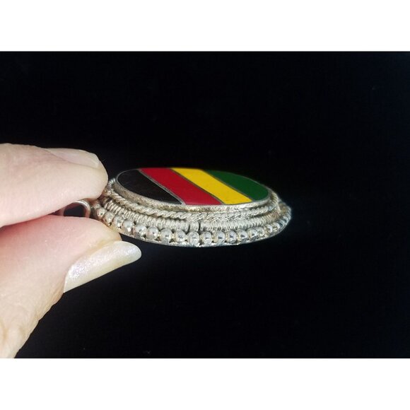 Last One! RASTA pendant charm reggae Bob Marley metal enamel Jamaica - Picture 4 of 8